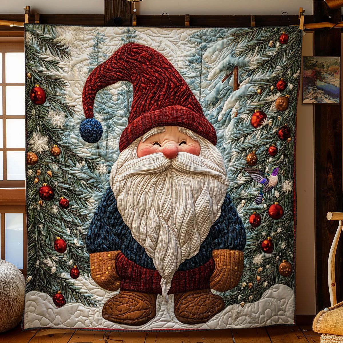 Snow Forest Gnome WY1012051CL Quilt