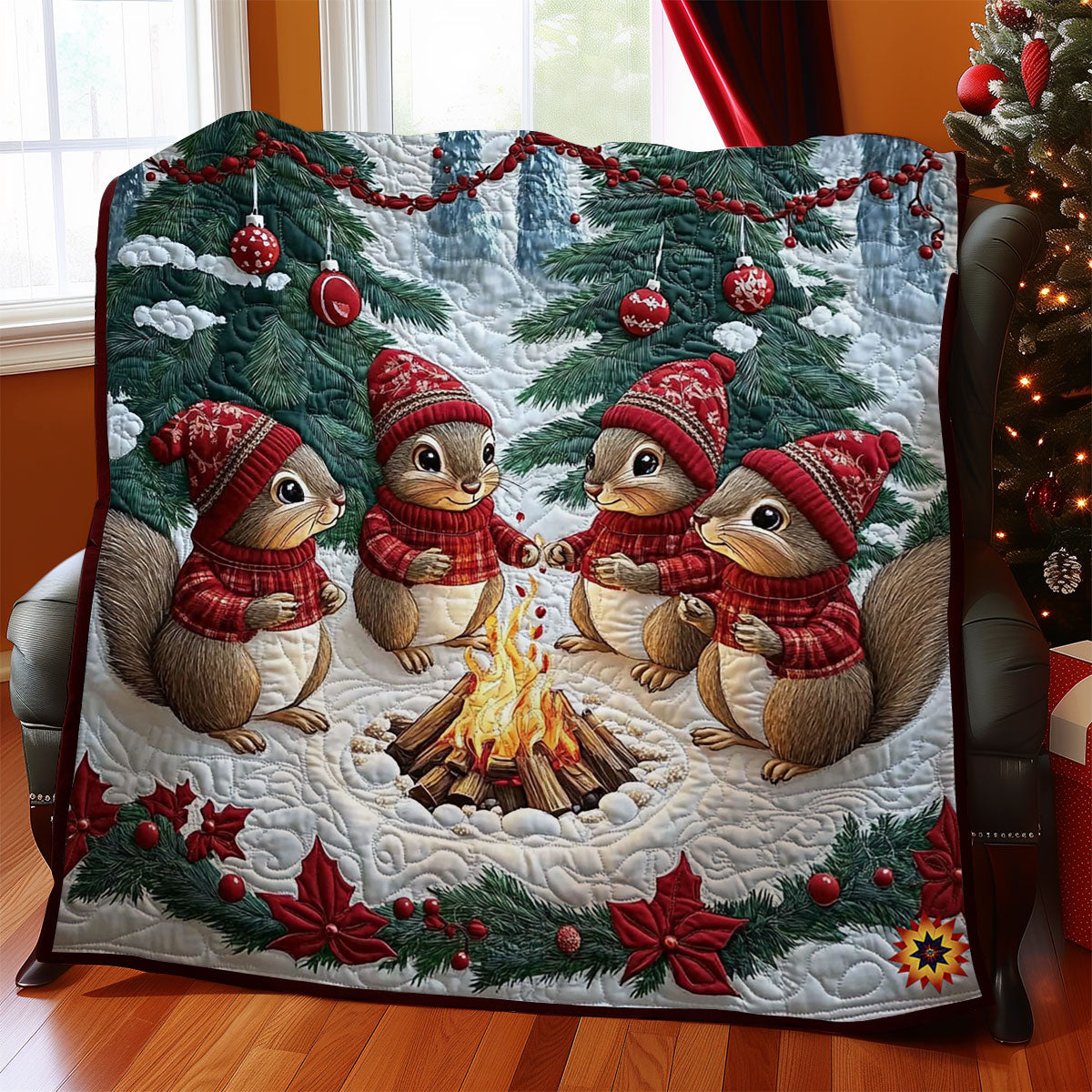 Flame Squirrel WY2611021CL Quilt