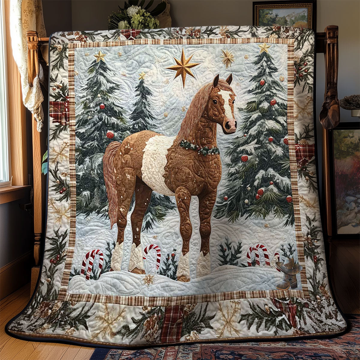 Christmas Star Horse WN2911022CL Quilt