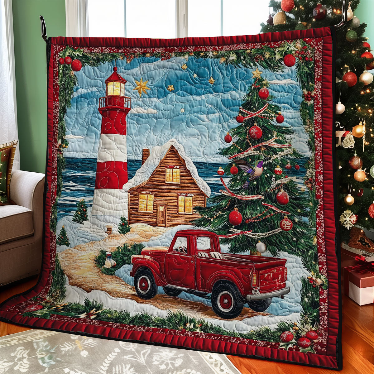 Christmas Lighthouse WY2511019CL Quilt