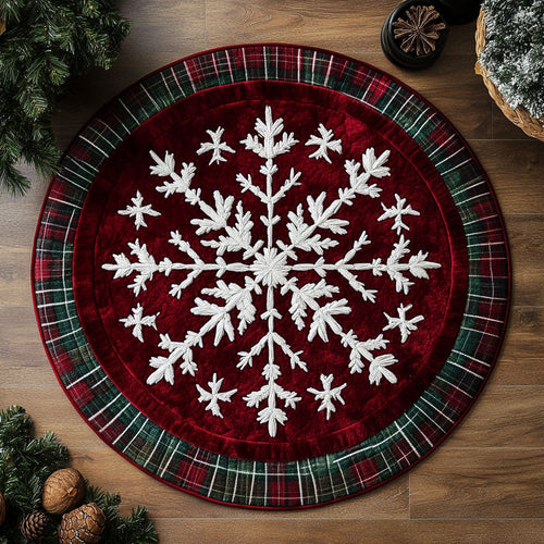 Hearthside Snowflakes WN1107033CL Quilted Round Mat