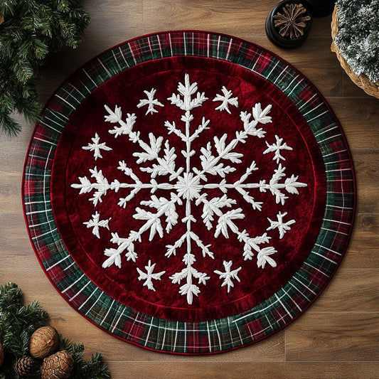 Hearthside Snowflakes WN1107033CL Quilted Round Mat