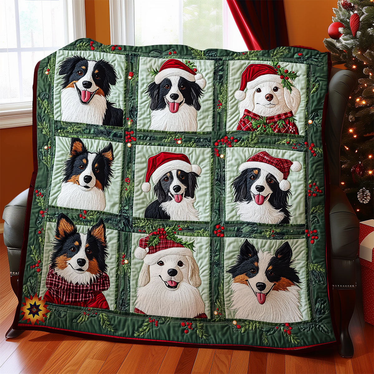 Christmas Of Border Collie WY2911019CL Quilt
