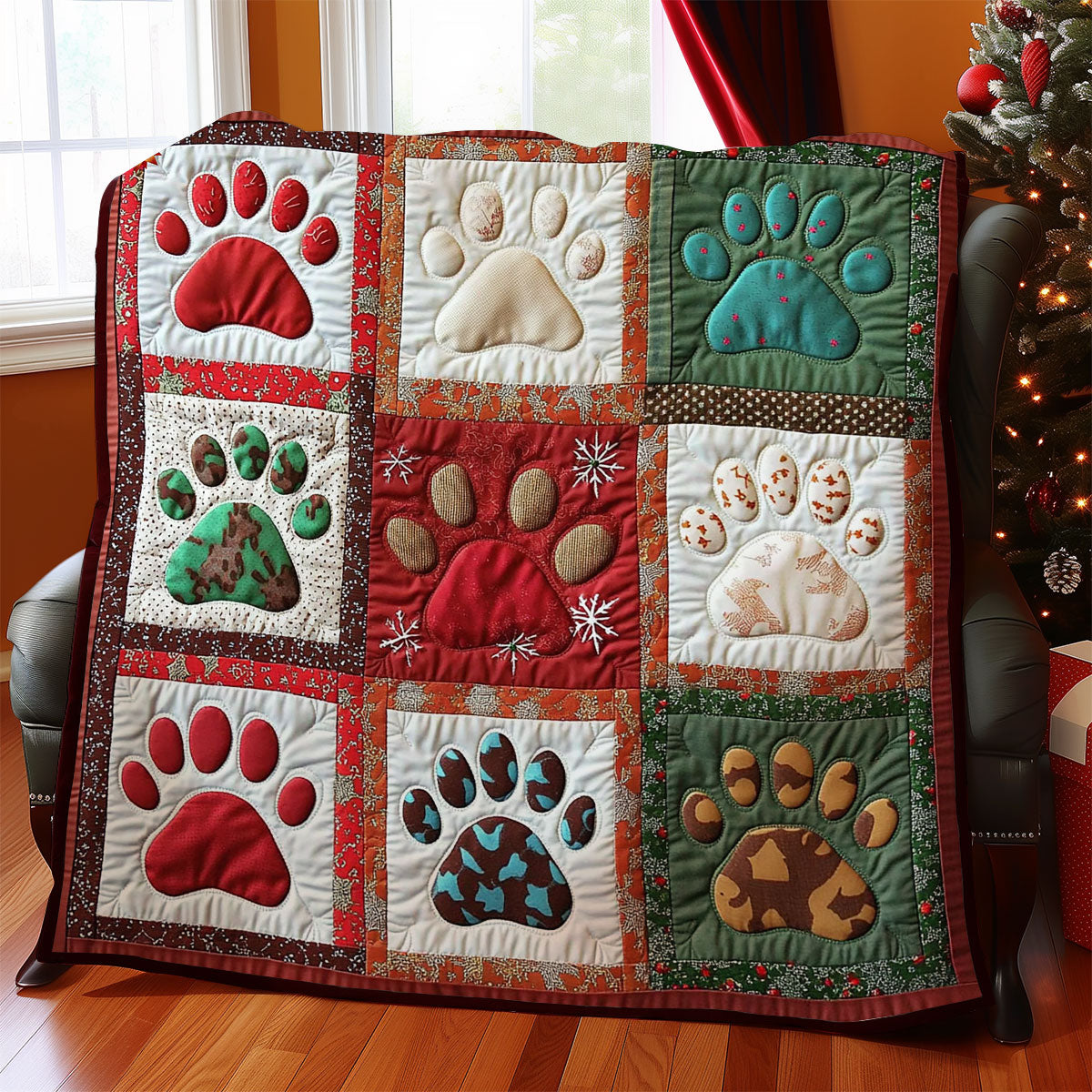 Christmas Paws WY0212003CL Quilt