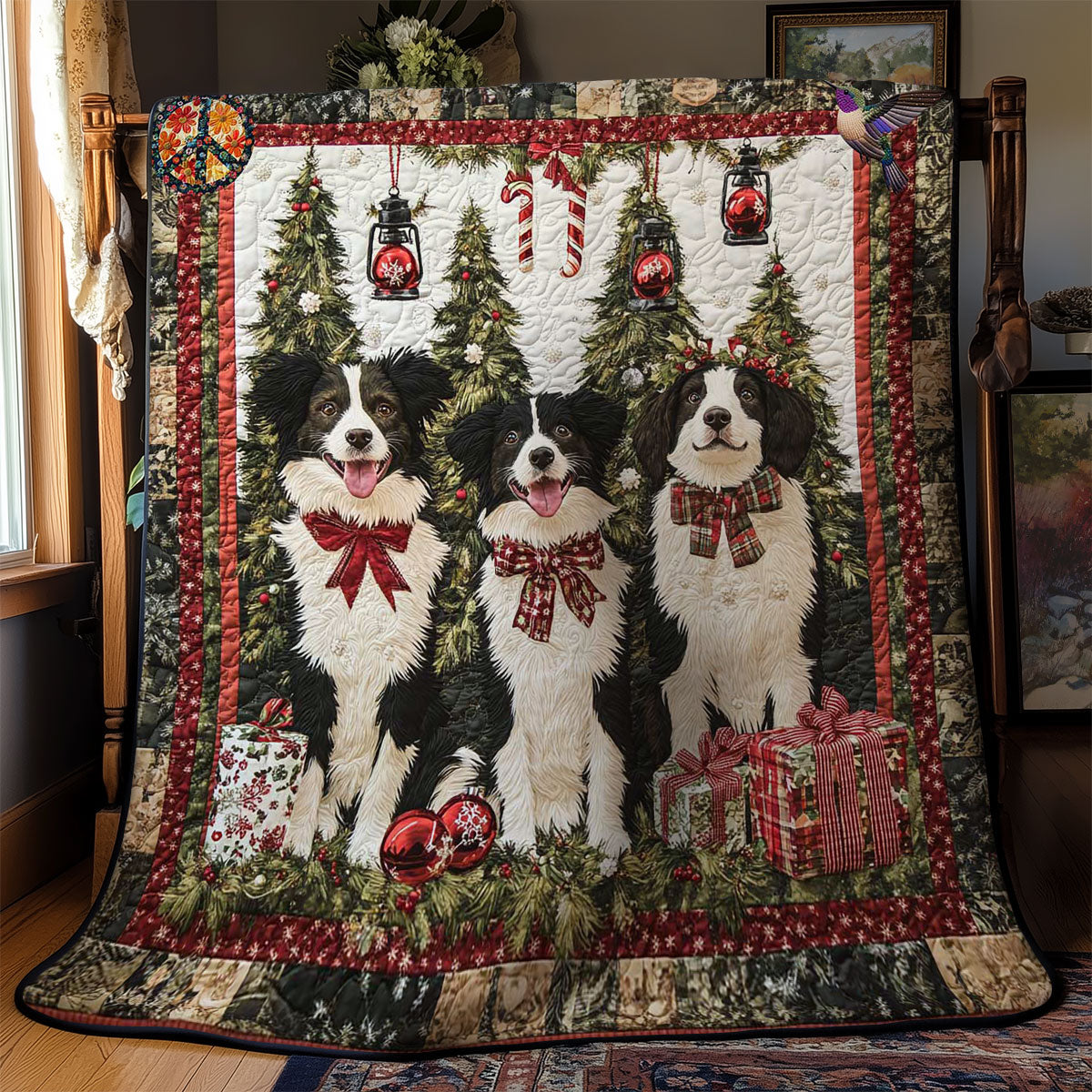 Merry Border Collie Noel WN2911019CL Quilt