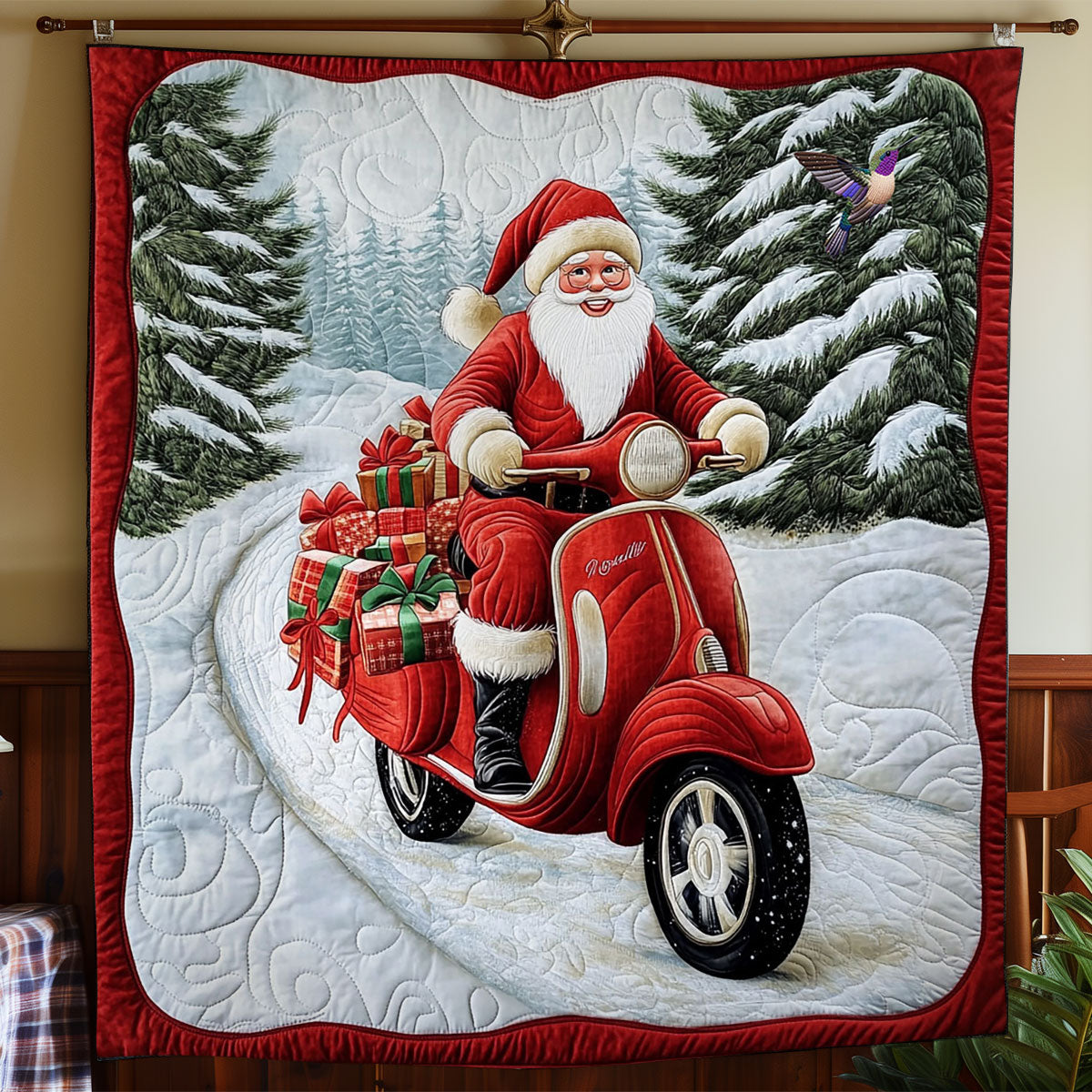 Scooter Santa Claus WY0712036CL Quilt