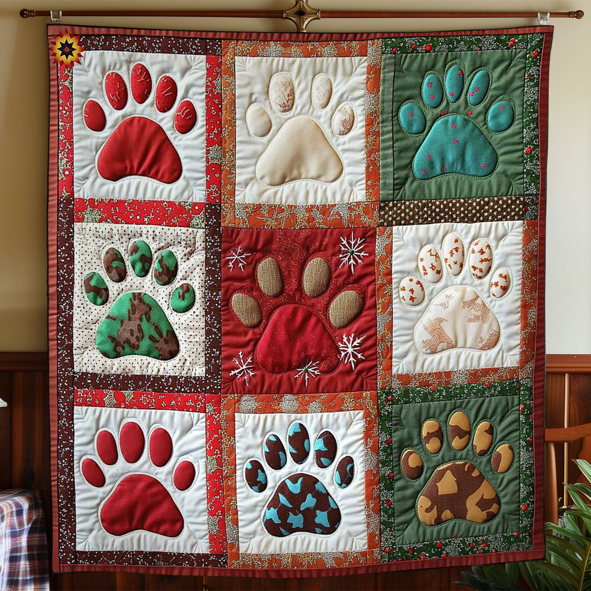 Christmas Paws WY0212003CL Quilt