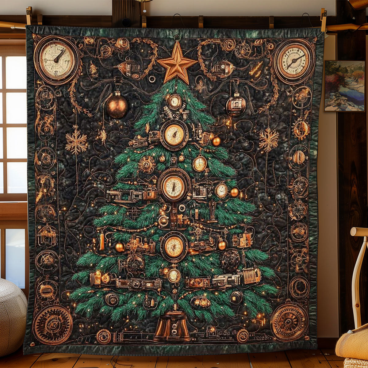 Clockwork Christmas Tree WN1005006CL Quilt