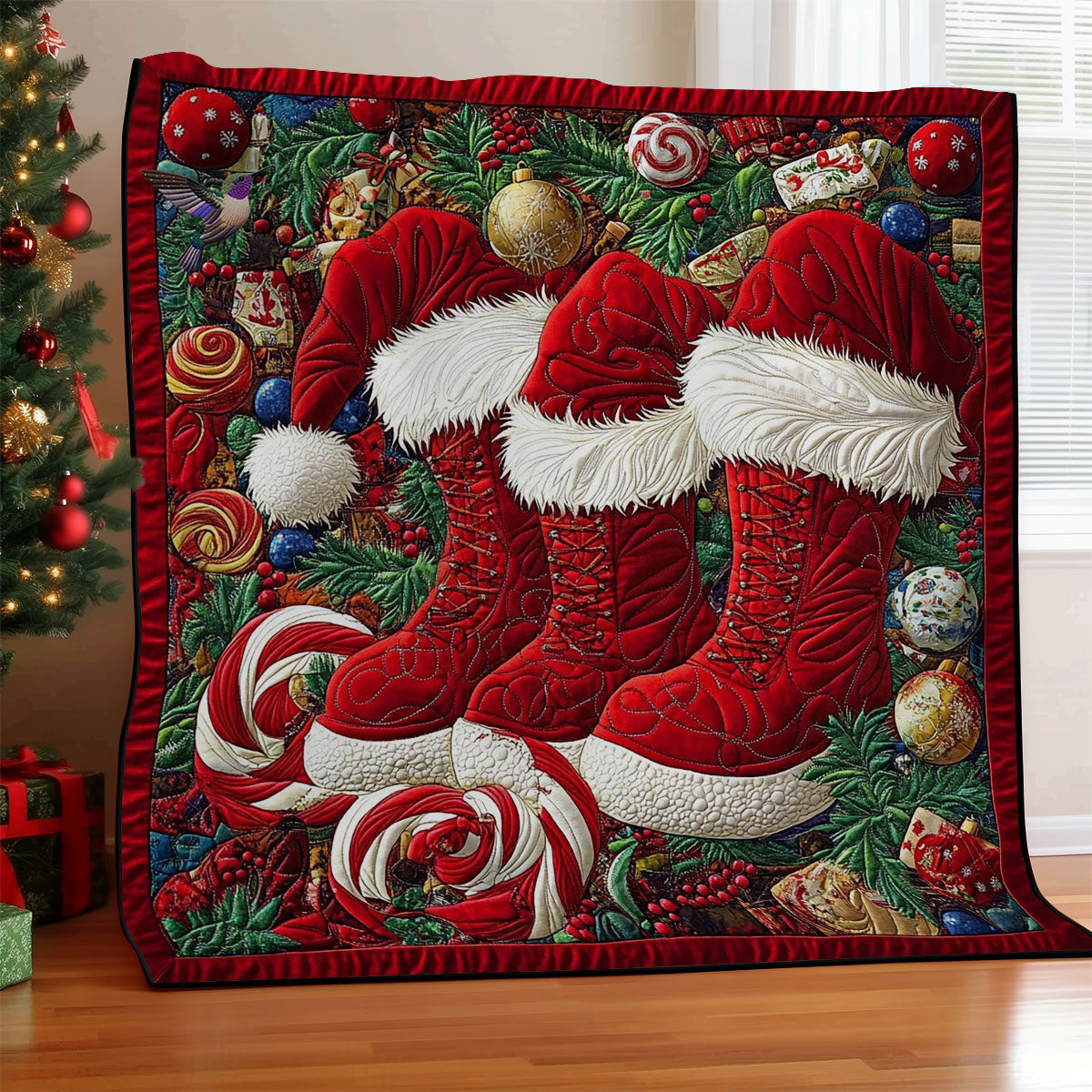 Santa Hat And Boots WY0512017CL Quilt