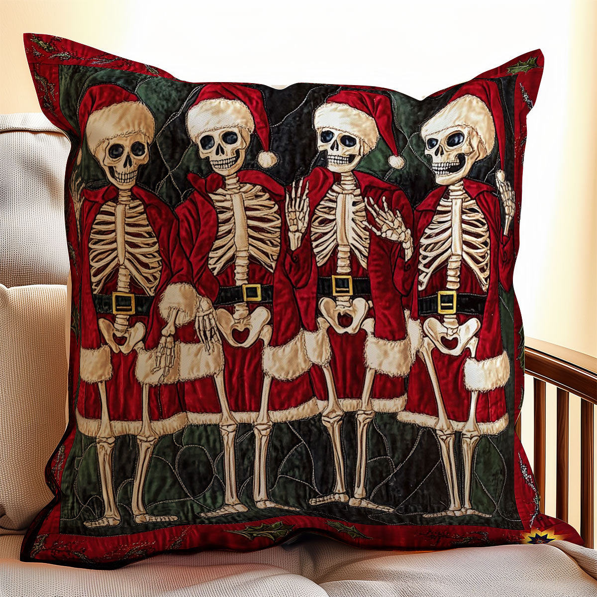 Santa Skeleton WY0412104CL Quilt Pillow Case