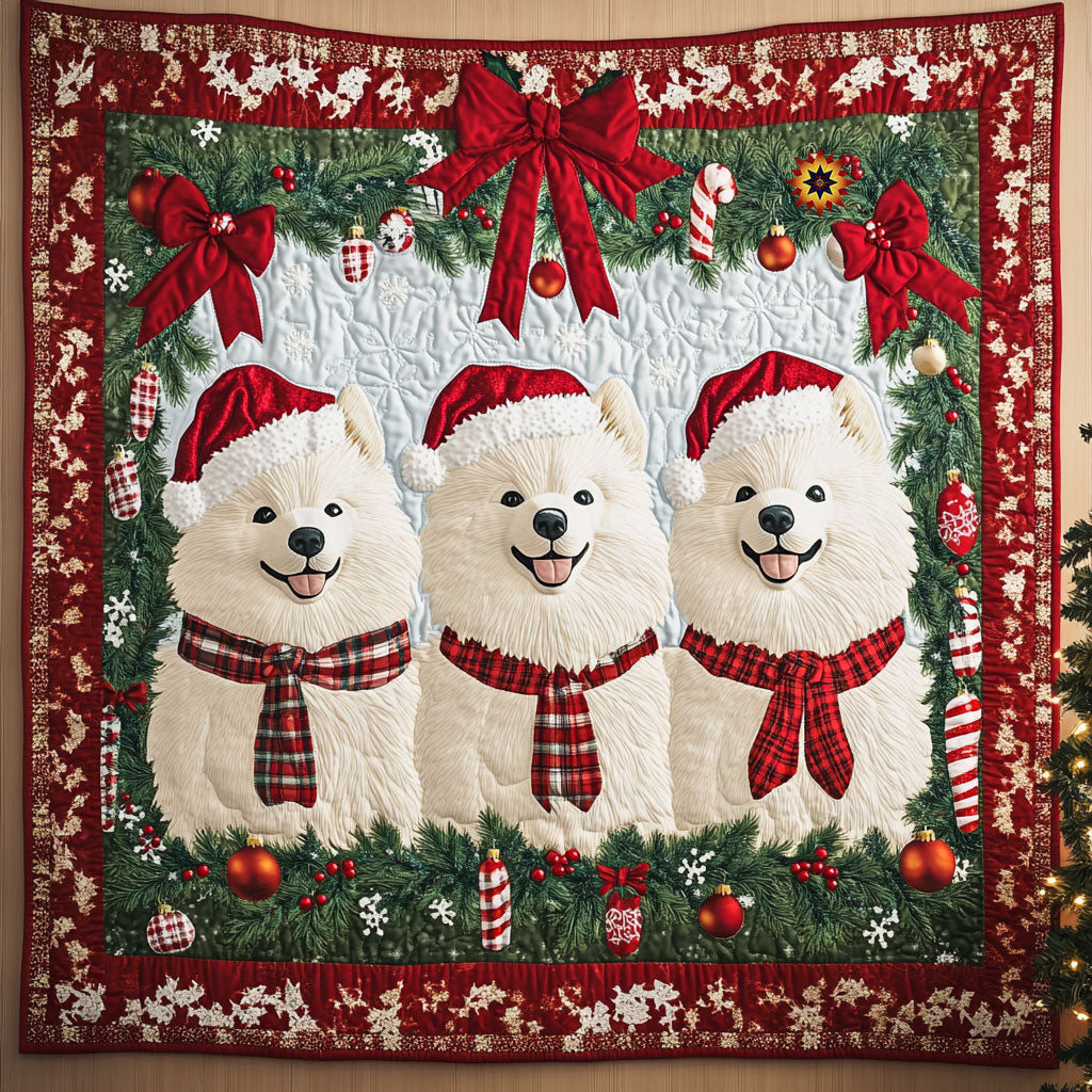 Christmas Samoyed WJ0412015CL Quilt