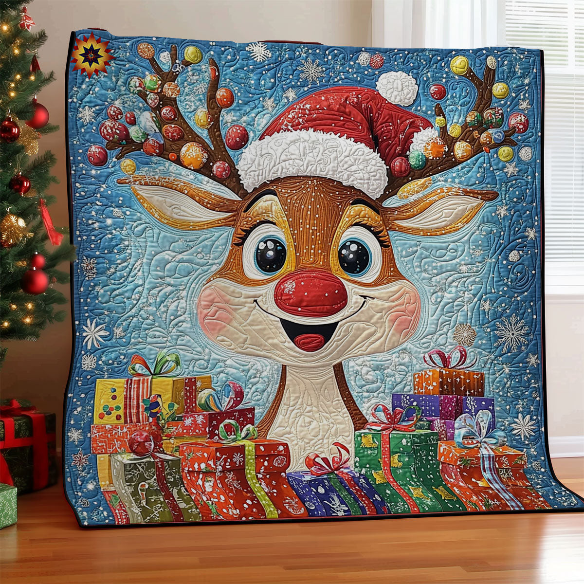 Funny Reindeer WY2511006CL Quilt