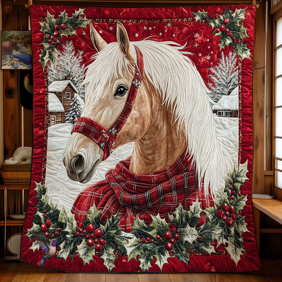 Christmas Snow Horse WY0712038CL Quilt