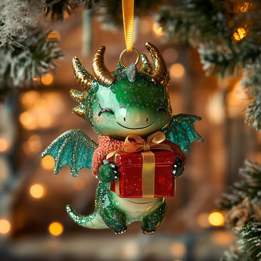 Happy Holiday Dragon LT2010012CL Christmas Ornament