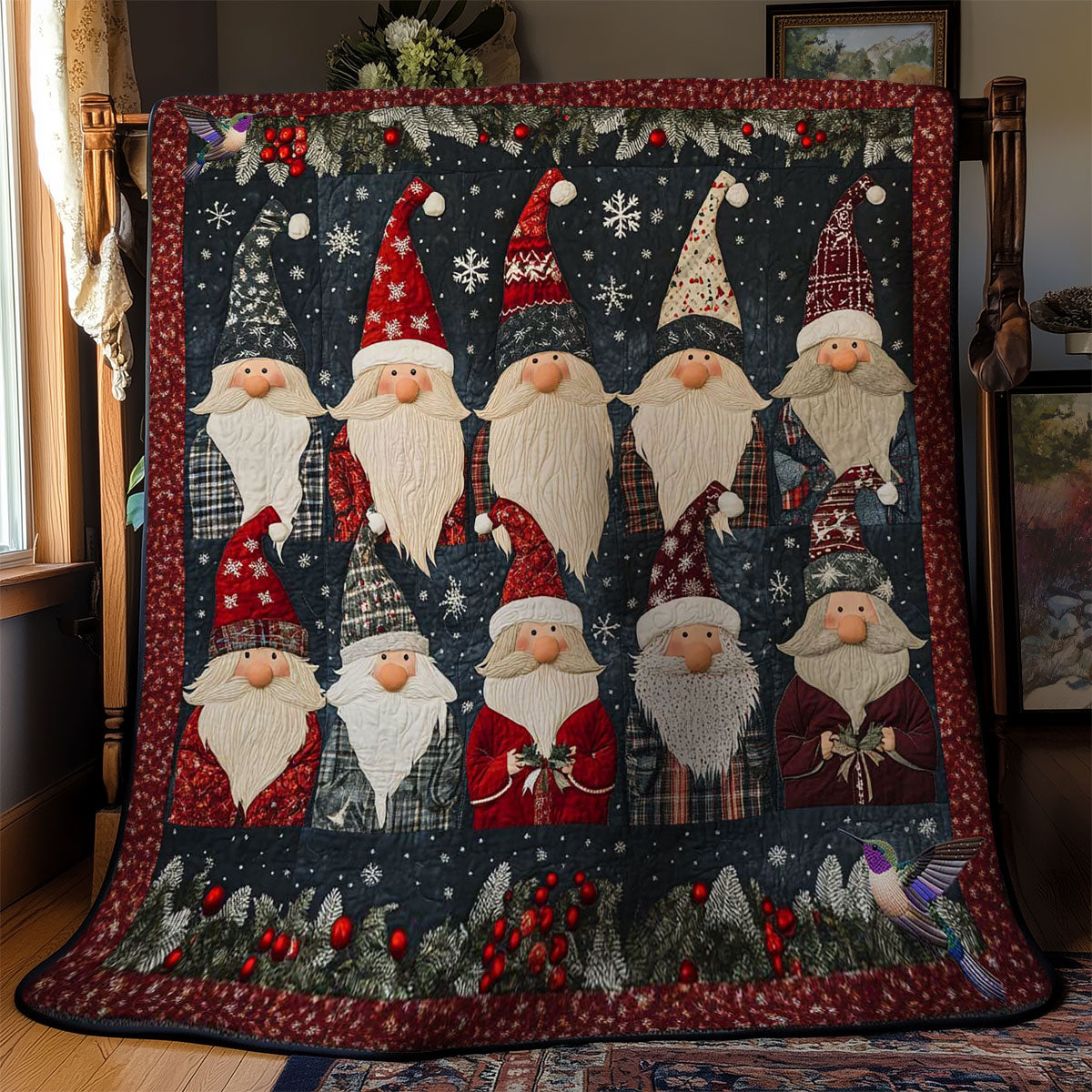 Cozy Cabin Gnomes WN2011108CL Quilt