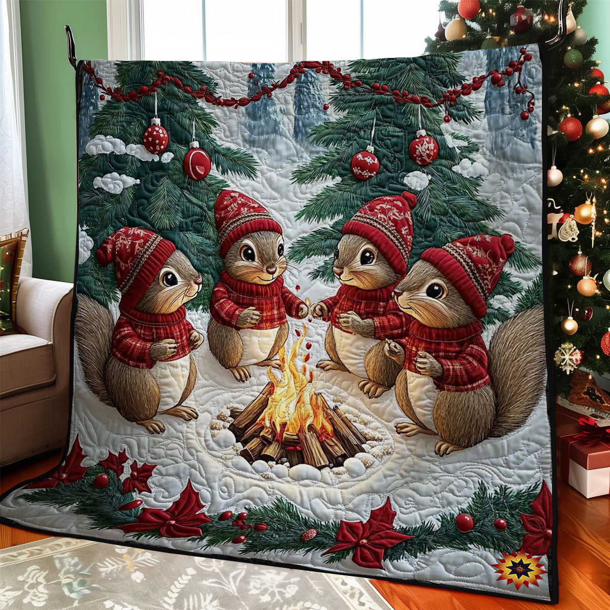 Flame Squirrel WY2611021CL Quilt