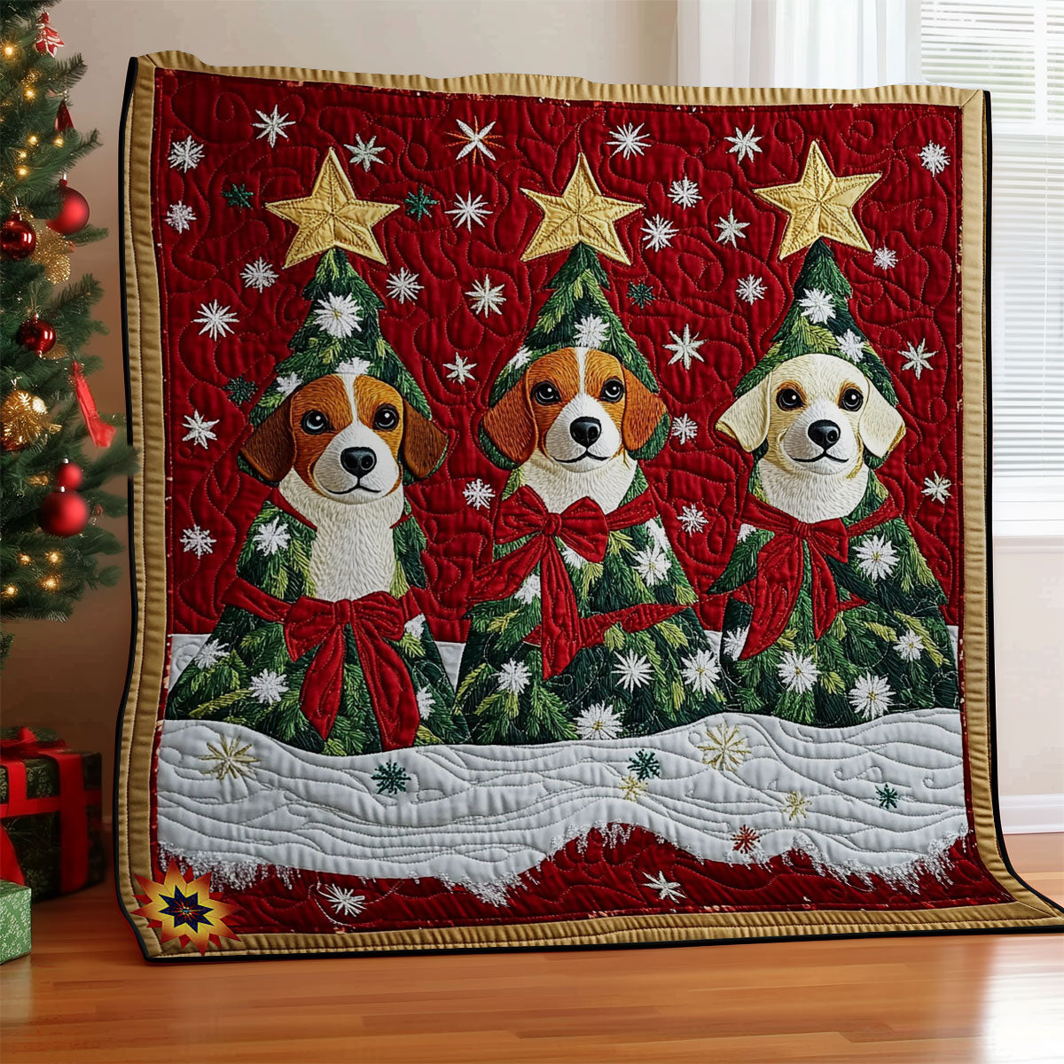 Christmas Tree Dog WY2911001CL Quilt