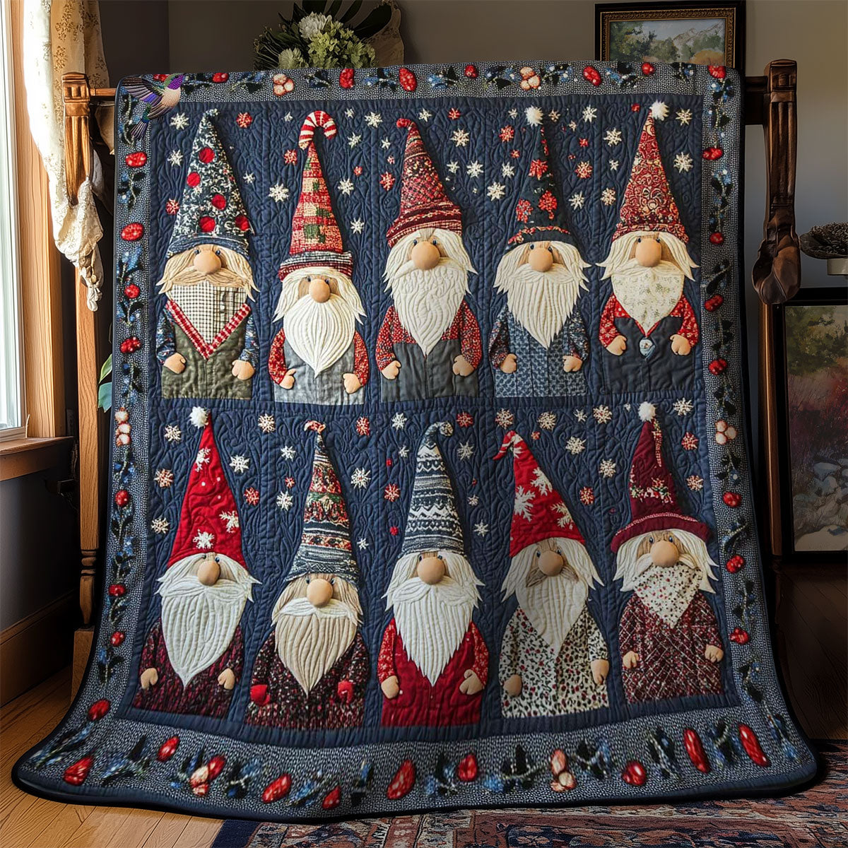 Merry And Bright Gnomes WN2011109CL Quilt