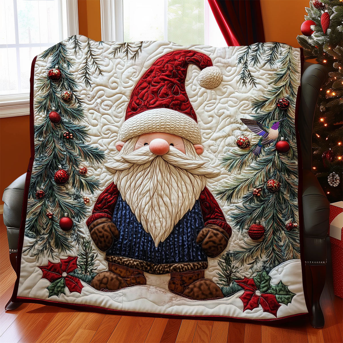 Santa Gnome WY1012050CL Quilt