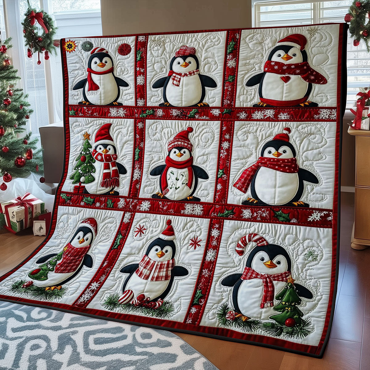 Christmas Of Penguin WY0612008CL Quilt