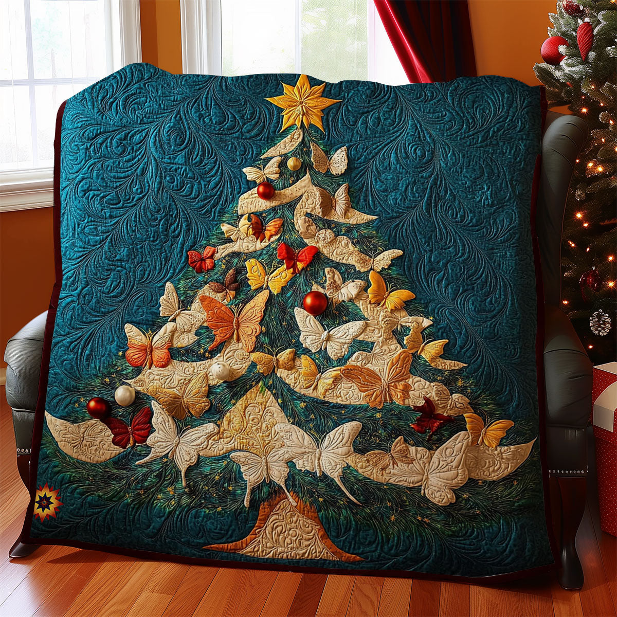 Christmas Tree Butterfly WY2711022CL Quilt