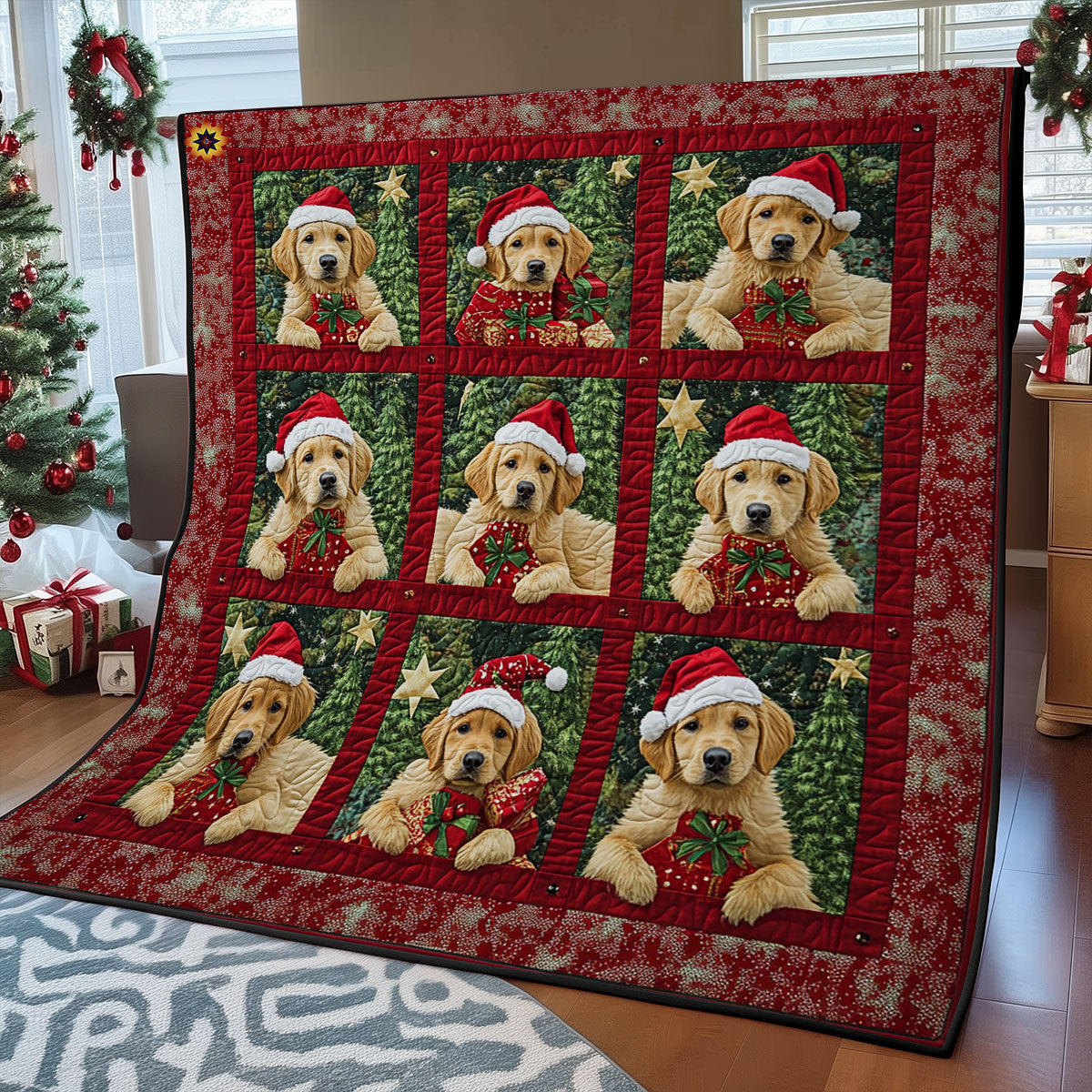 Santa Golden WY2611024CL Quilt