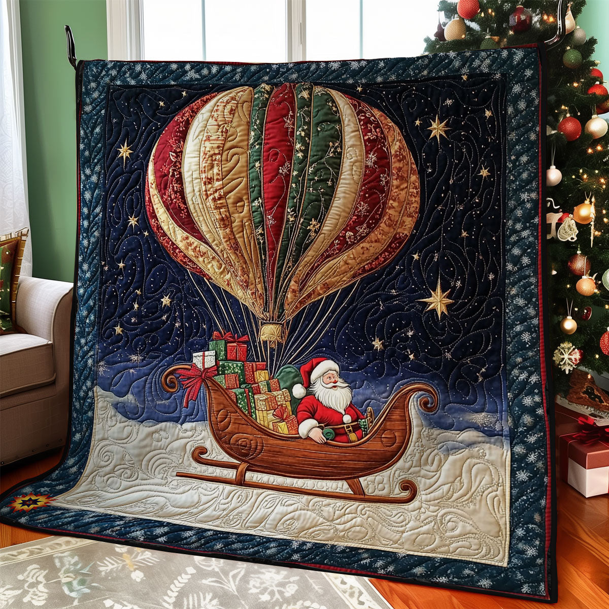Christmas Hot Air Balloon WY0312009CL Quilt
