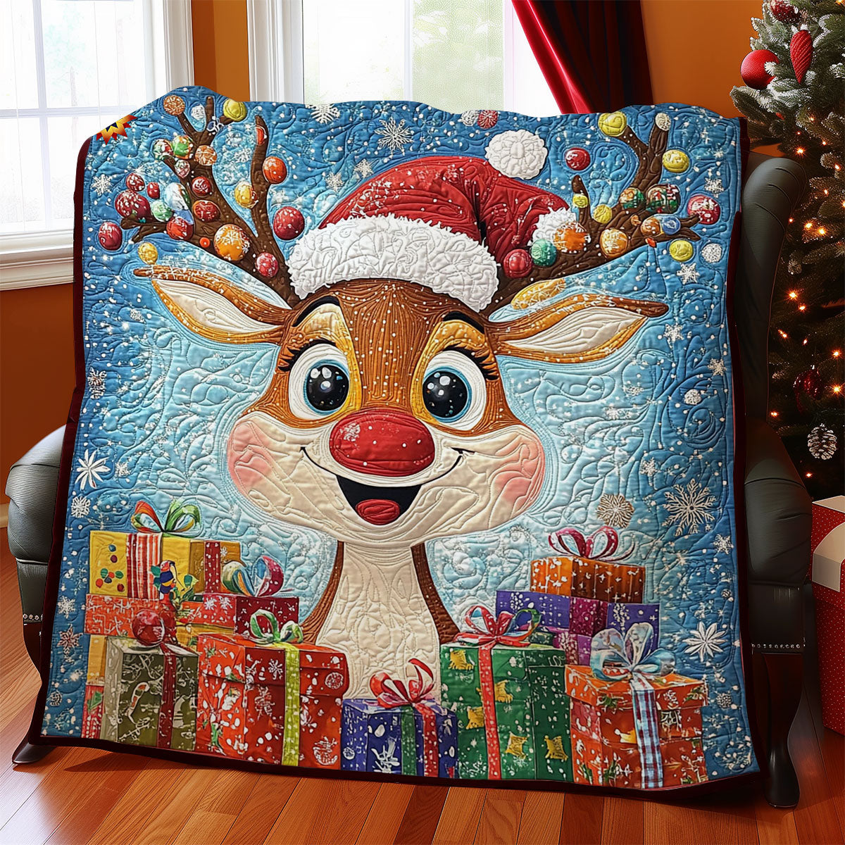 Funny Reindeer WY2511006CL Quilt