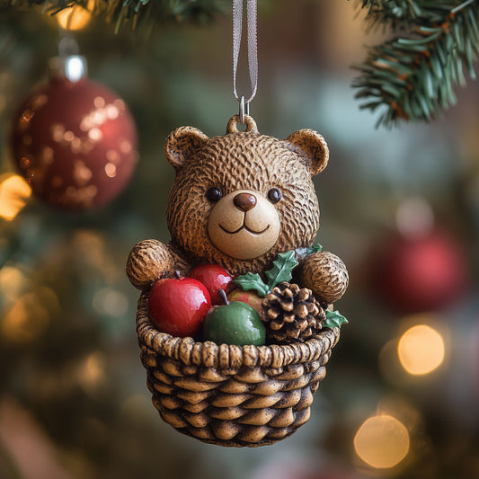 Harvest Basket Bear LT1710017CL Christmas Ornament