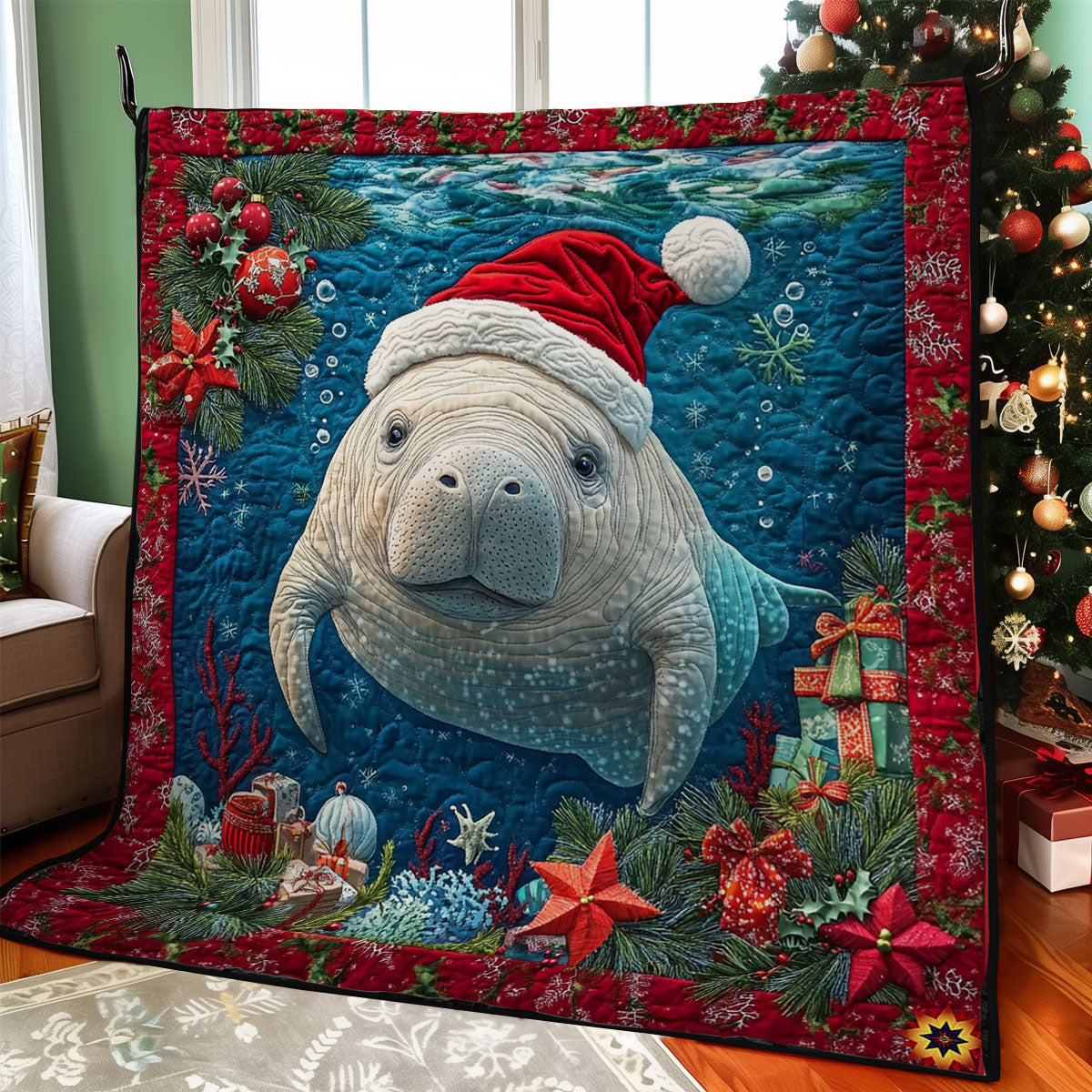Santa Manatee WY2811031CL Quilt
