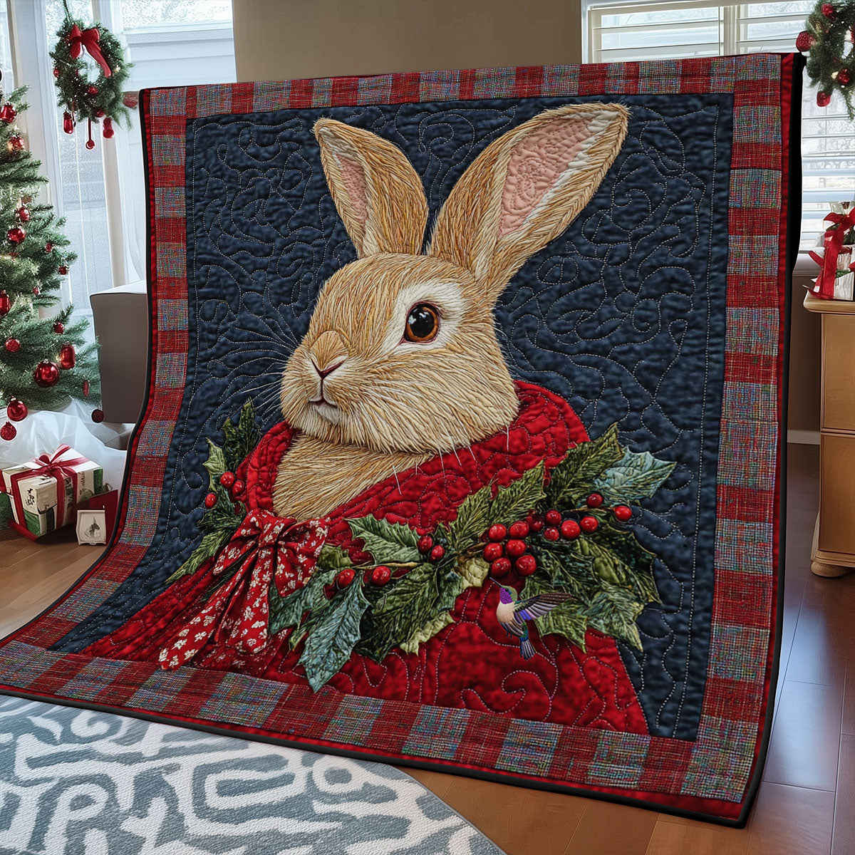 Christmas Rabbit WY1411006CL Quilt