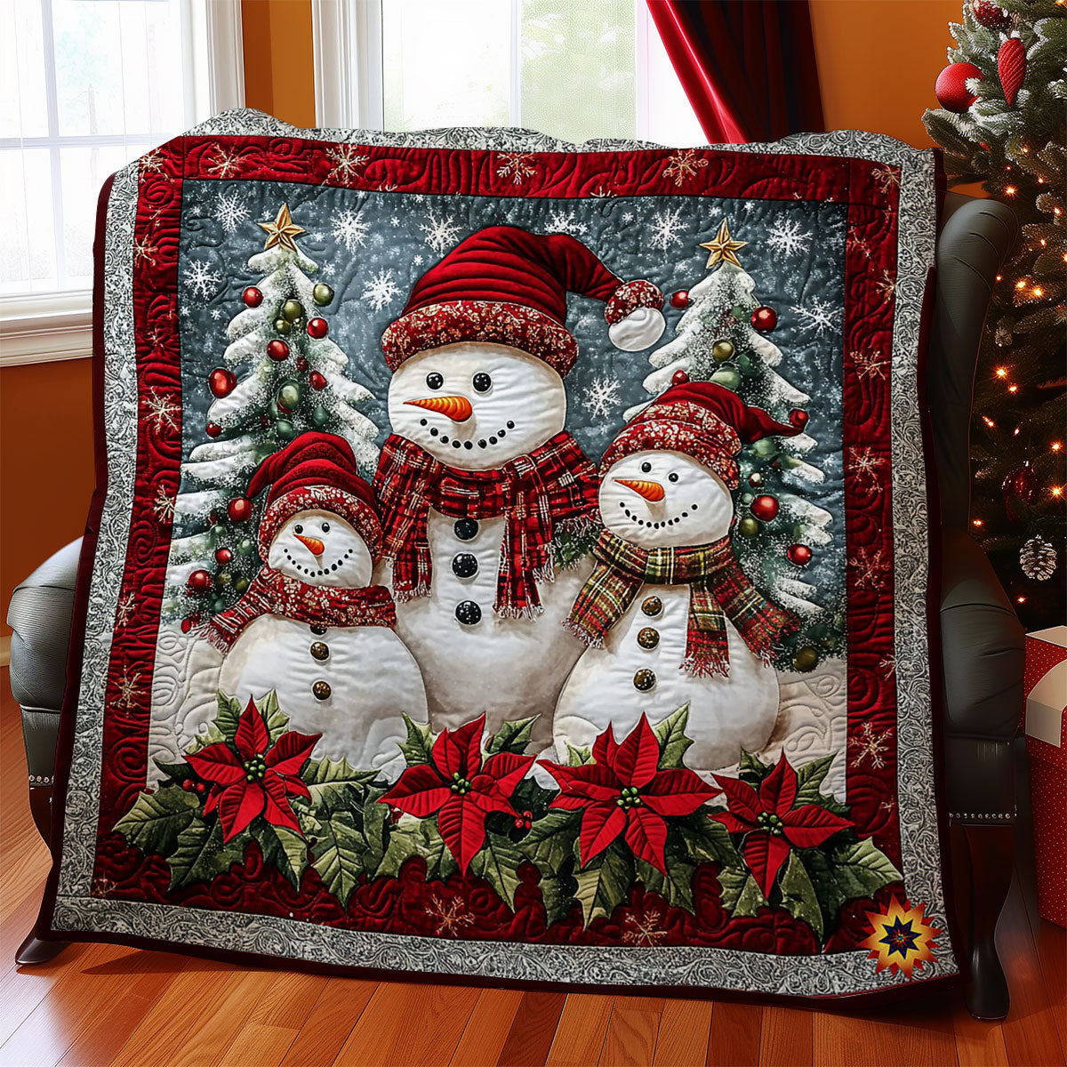 Santa Snowman WY2711045CL Quilt