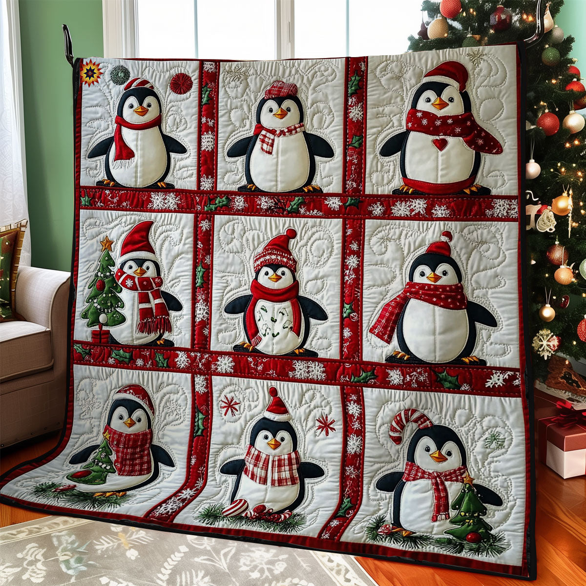 Christmas Of Penguin WY0612008CL Quilt