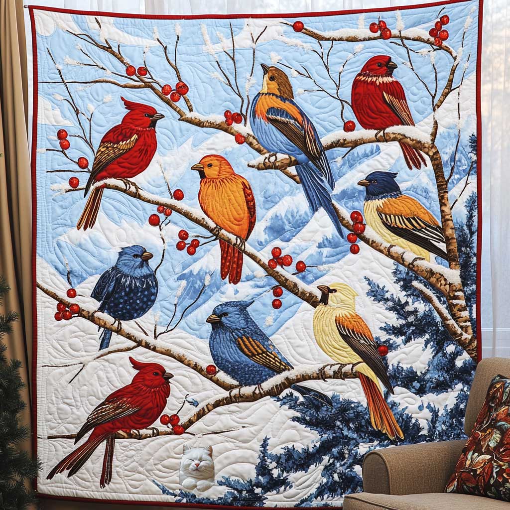 Bird Nest Christmas WP0212002CL Quilt
