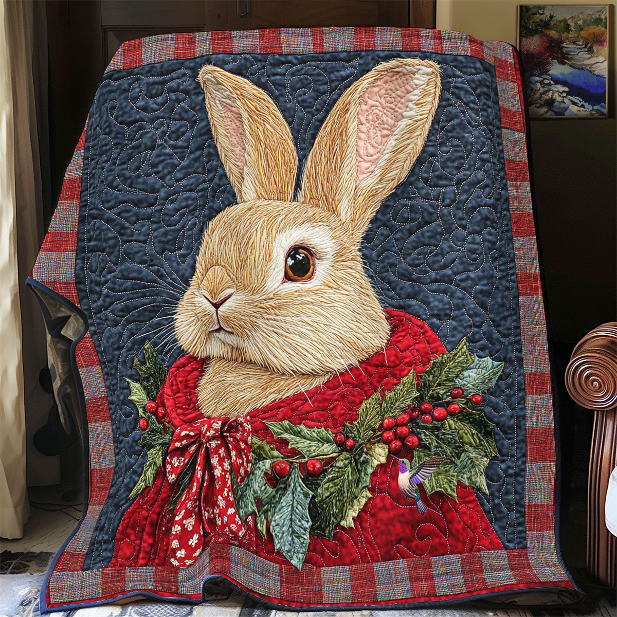 Christmas Rabbit WY1411006CL Quilt