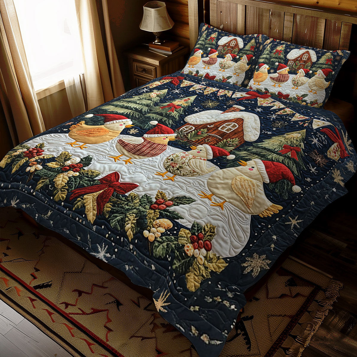 Christmas Chicken WJ1911035CL Duvet Cover Set