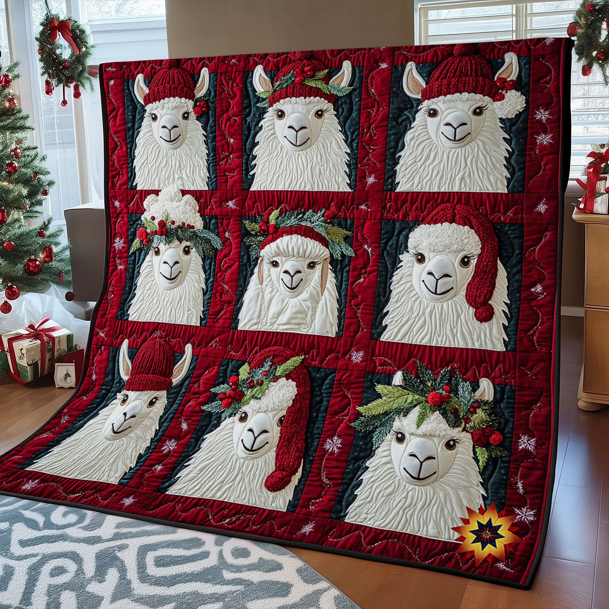 Christmas Llama WY0612028CL Quilt