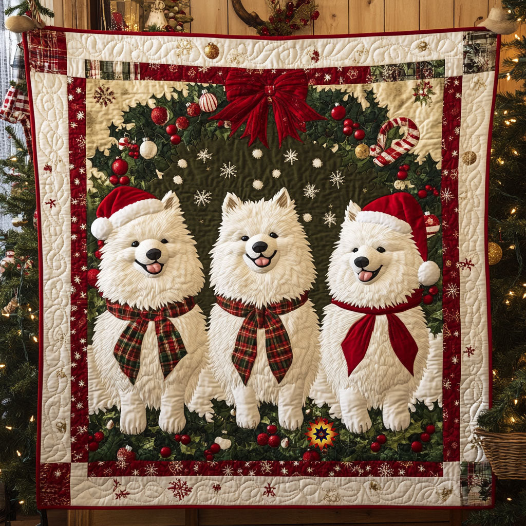 Christmas Samoyed WJ0312012CL Quilt