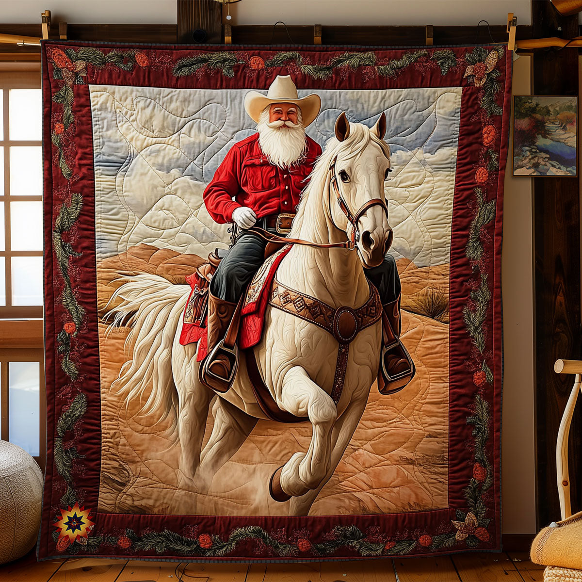 Cowboy Santa Claus WY1012031CL Quilt