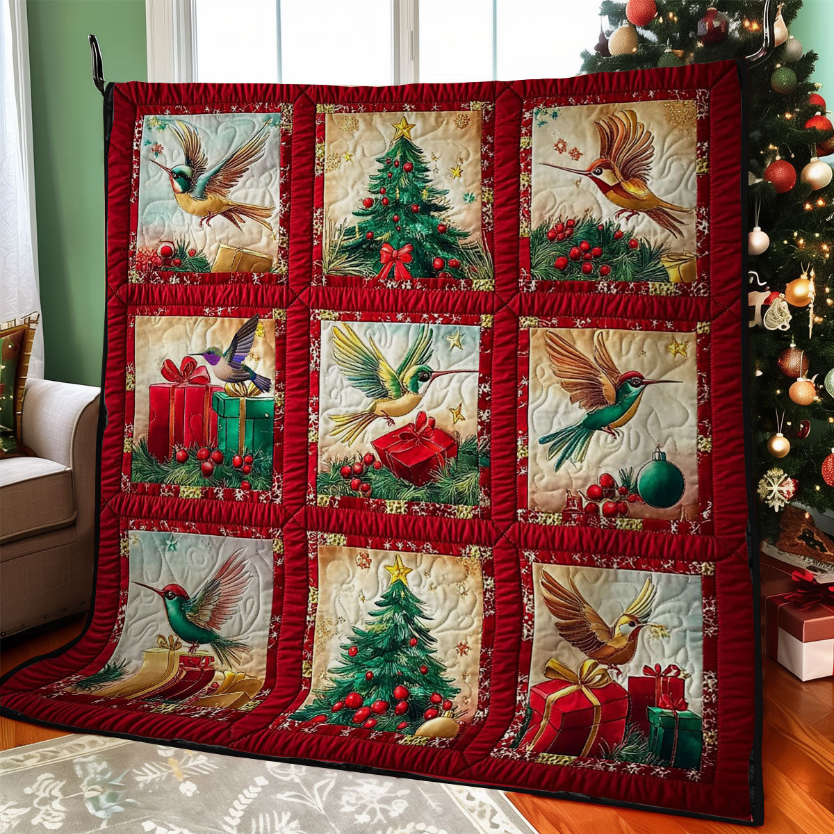 Christmas Hummingbird WY0412014CL Quilt