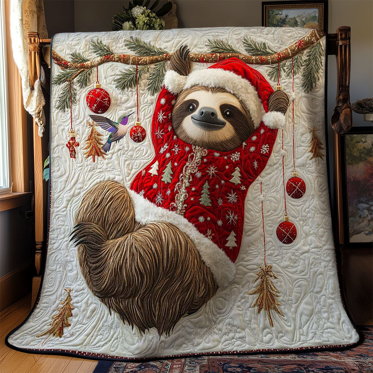 Festive Sloth Hug WN1612010CL Quilt