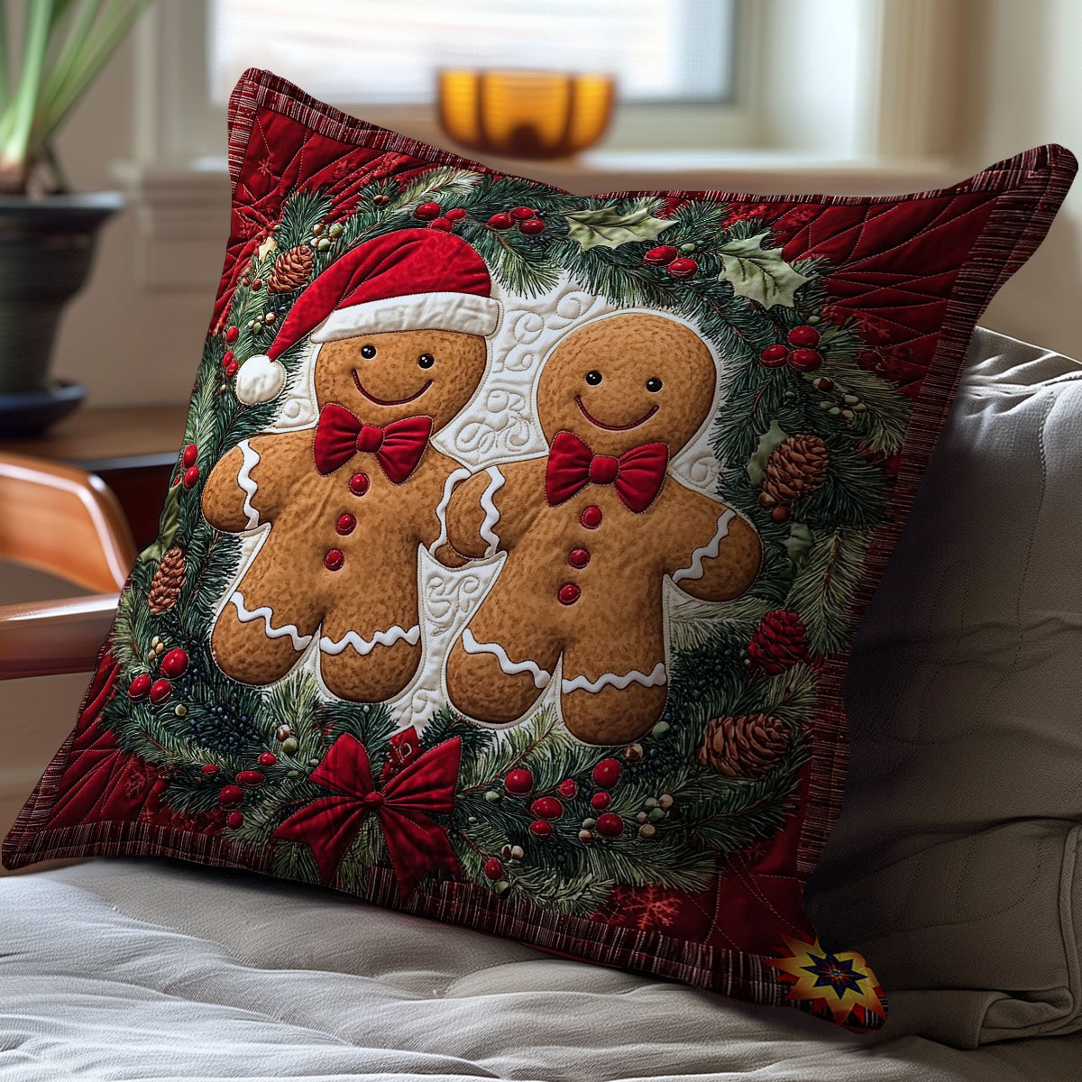 Couple Gingerman WY0212085CL Quilt Pillow Case