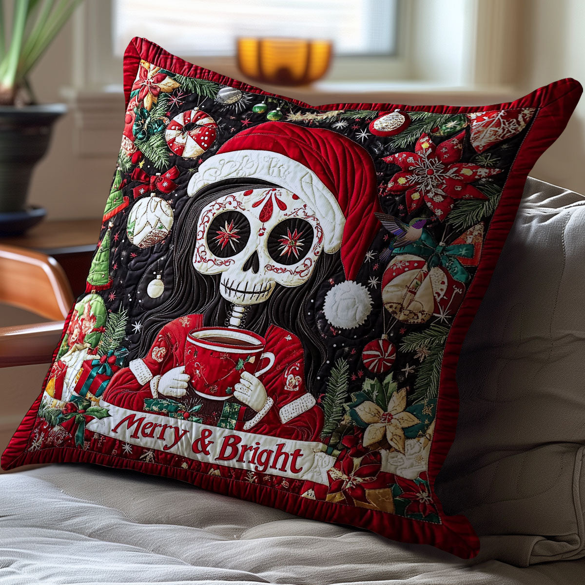 Santa Skull WY1012014CL Quilt Pillow Case