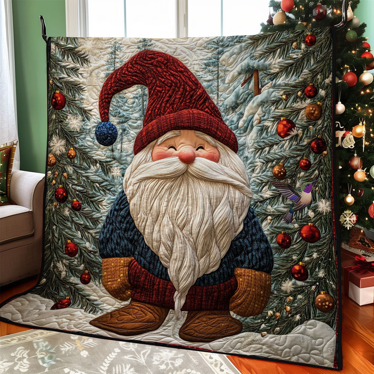 Snow Forest Gnome WY1012051CL Quilt