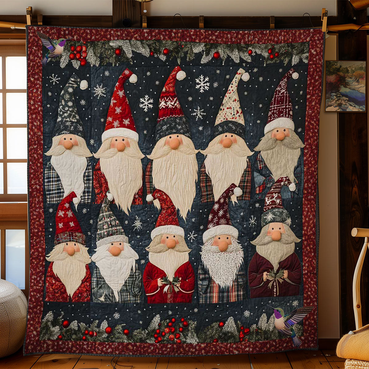Cozy Cabin Gnomes WN2011108CL Quilt