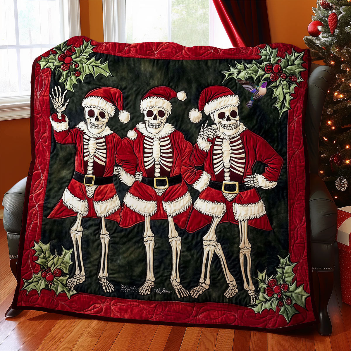 Christmas Skeleton WY0612001CL Quilt