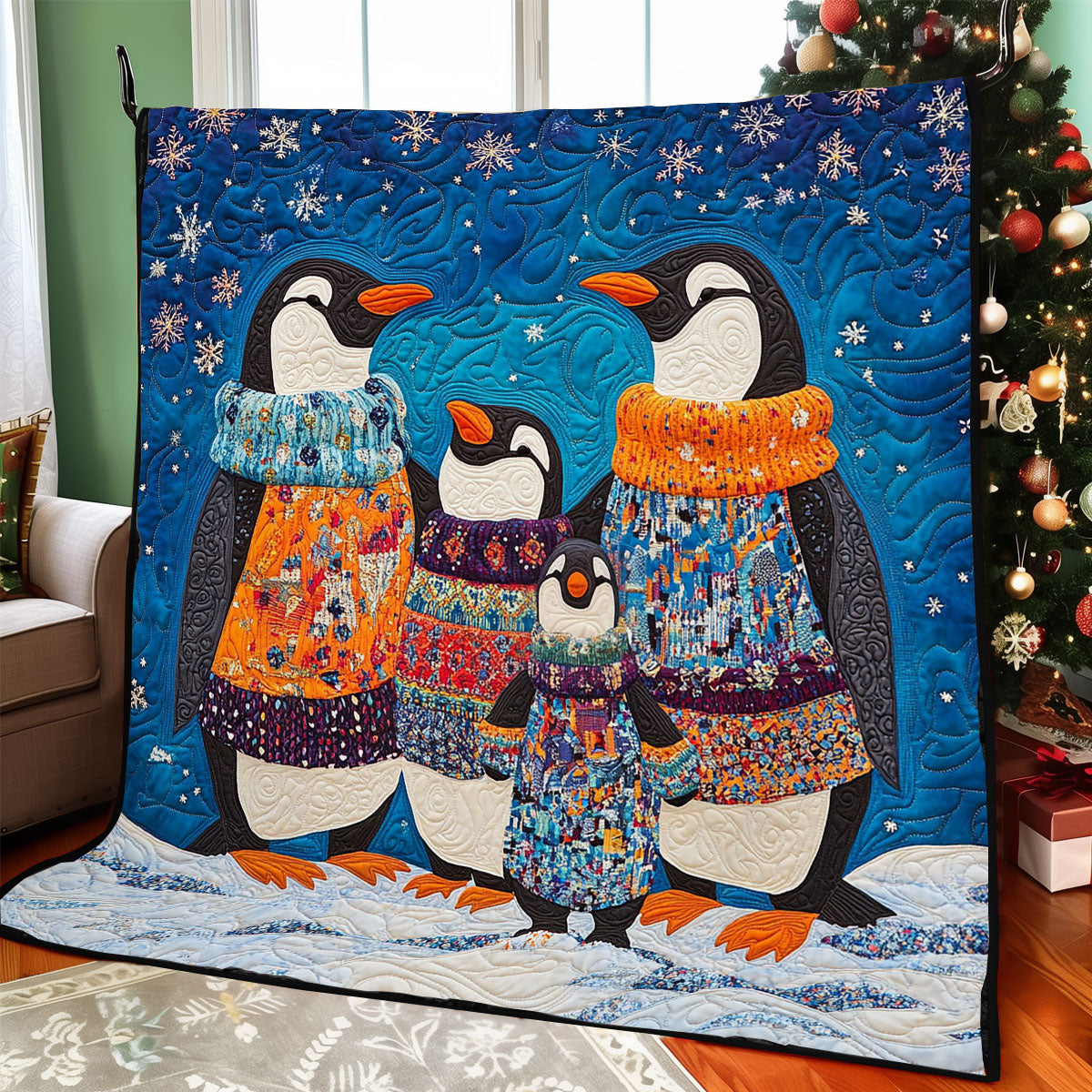 Penguin Family WJ1707018CL Quilt