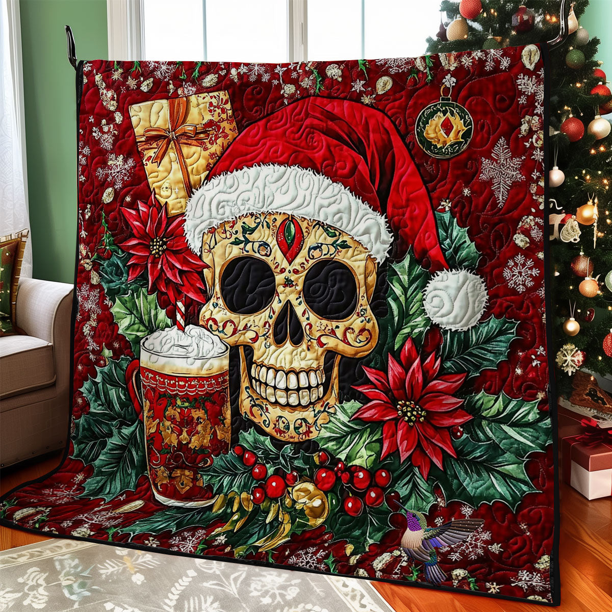 Santa Skull WY2811020CL Quilt