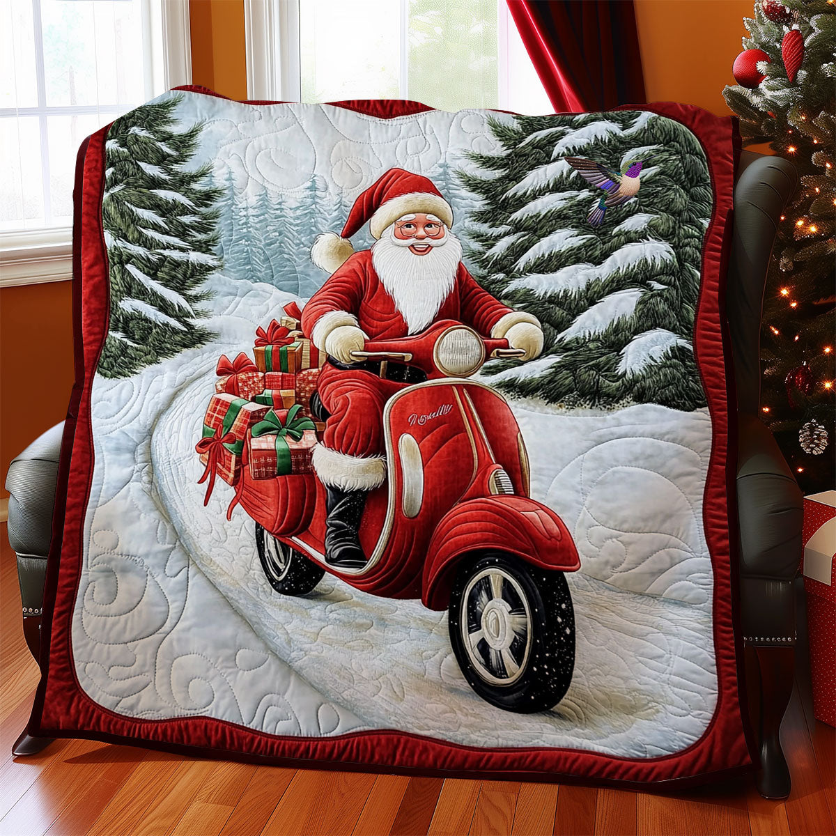 Scooter Santa Claus WY0712036CL Quilt