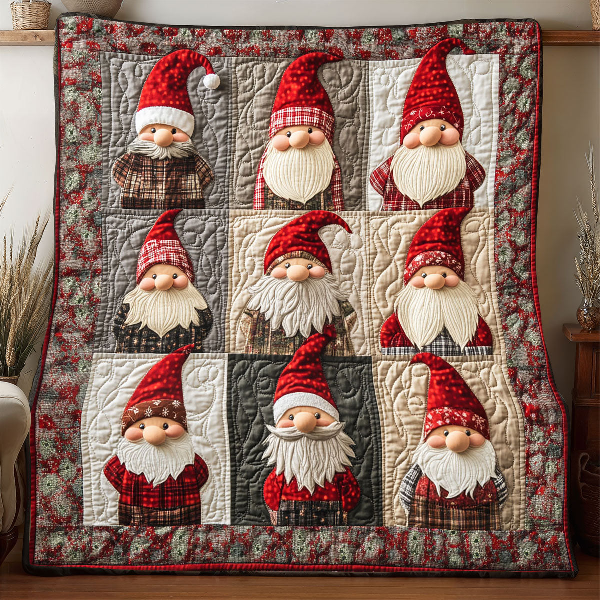Gnome Christmas Theme WP1505020CL Quilt